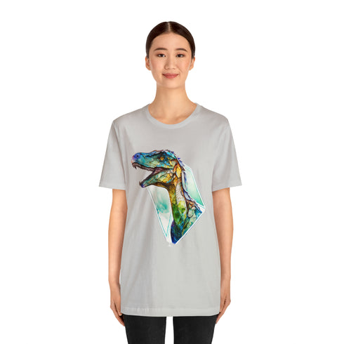 Stained Glass Velociraptor - Short Sleeve Tee